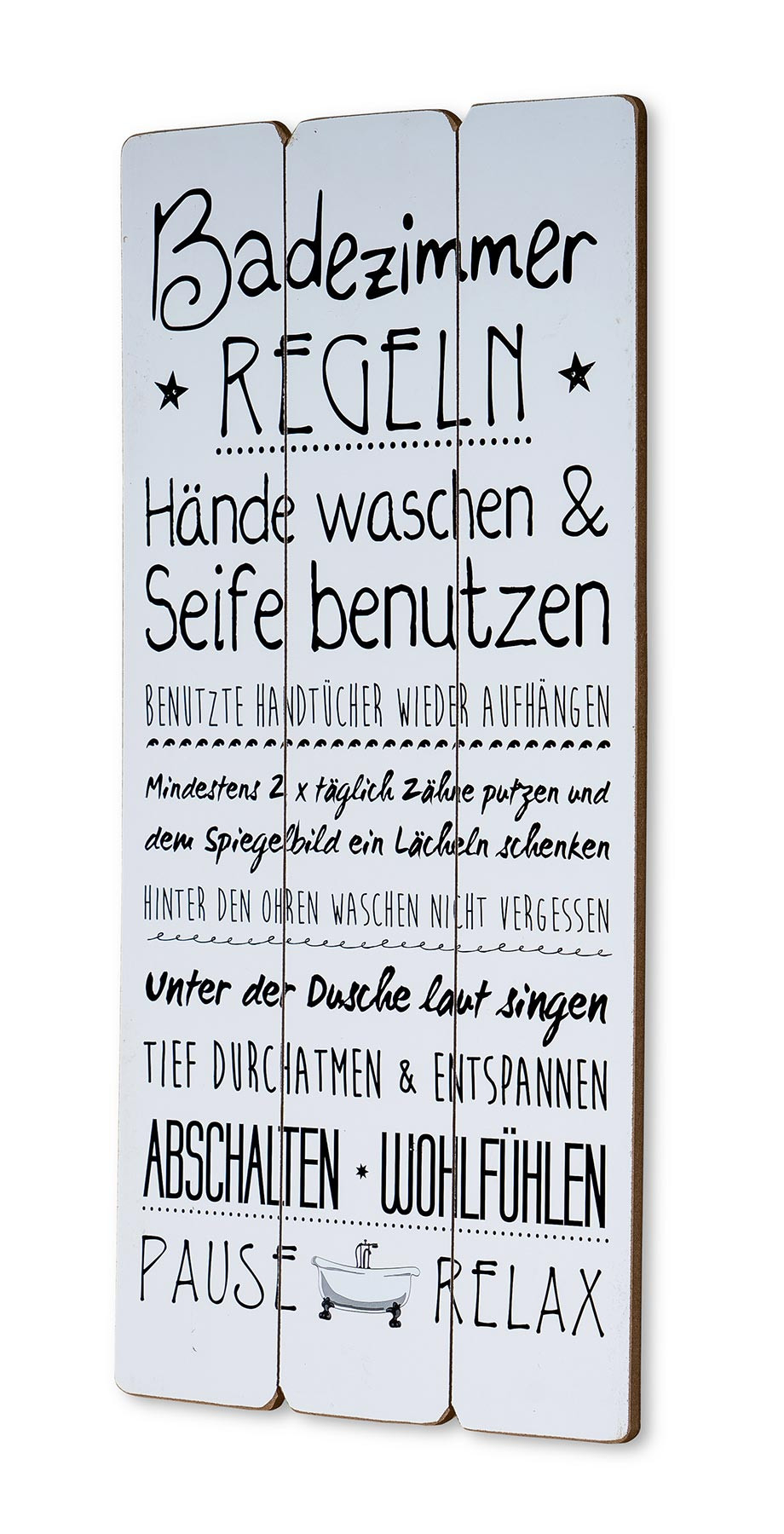 Holzschild 30X60Cm Badezimmer Regeln Weiß Spruch Deko Wandbild Schild  Wanddeko intended for Badezimmer Schild