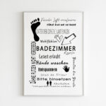 Kunstdruck-Wandbild-Badezimmerregeln-Spruch-Toilette-Modern Art-Poster  Wc-Skandinavisch-Nordisch-Typografie-Dina4 regarding Badezimmer Regeln