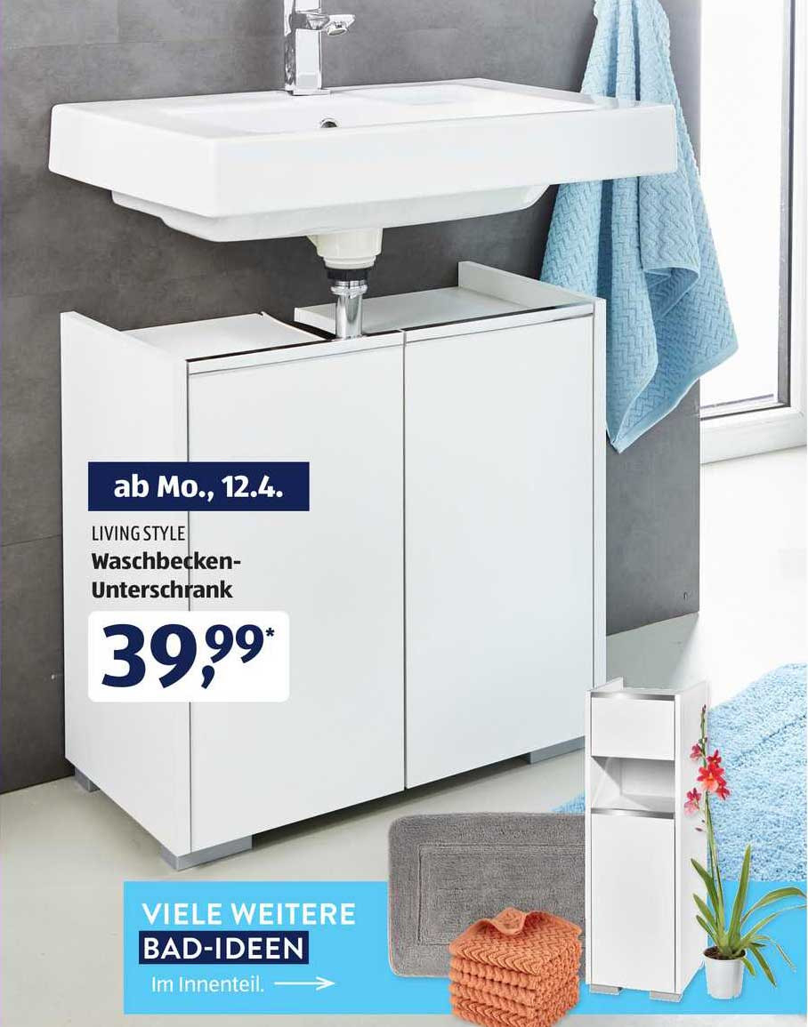 Living Style Waschbecken-Unterschrank Angebot Bei Aldi Süd within Badezimmer Unterschrank Aldi